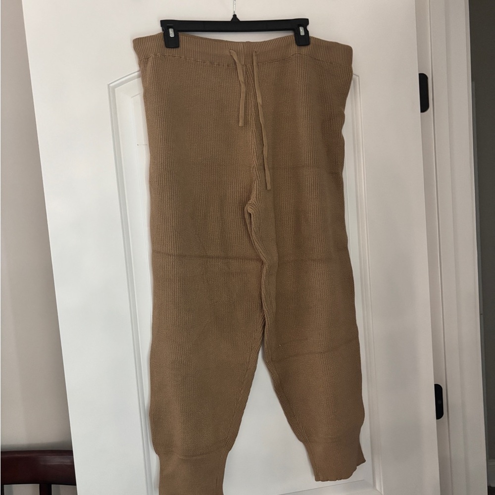Cozy Tan Knit Joggers